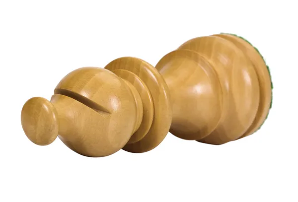 Close-up of a fallen bishop chess piece — Stock Photo, Image