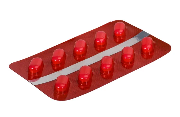 Close-up of capsules in a blister pack — Stock Photo, Image