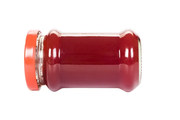 Close-up van een fles jam — Stockfoto