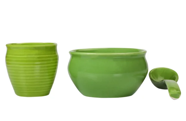 Zbliżenie: naczynia ceramiczne kuchenne — Zdjęcie stockowe