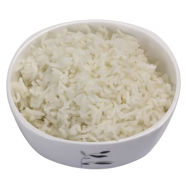 Primer plano de un tazón lleno de arroz hervido — Foto de Stock