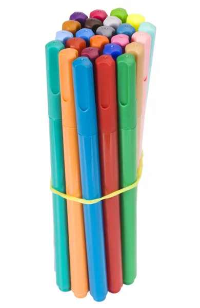 Close-up of a bundle of felt tip pens — Stock Photo, Image