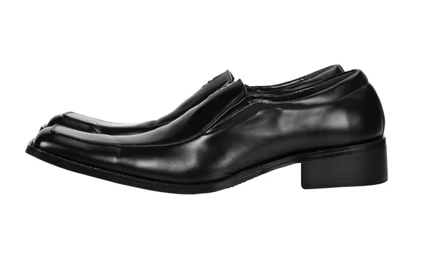 Zwarte lederen schoenen — Stockfoto