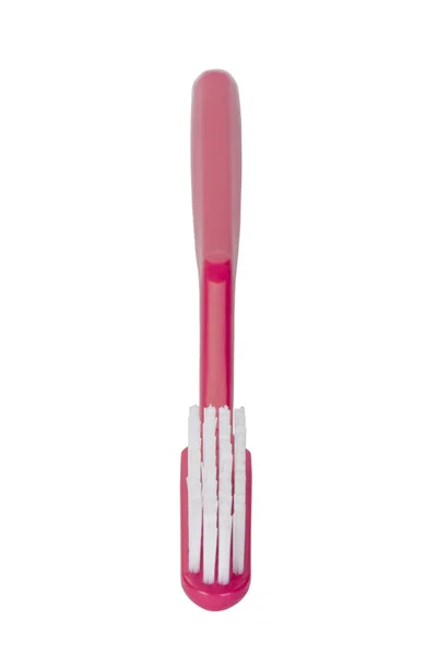 粉红色的牙刷的特写镜头 — 图库照片