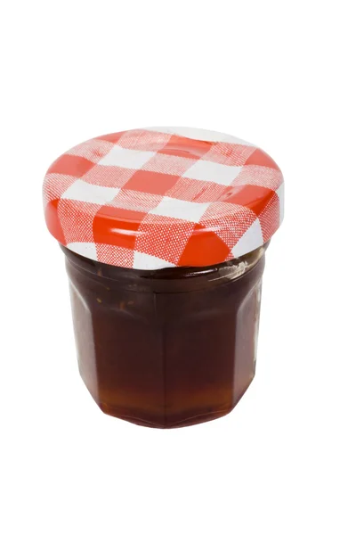 Gros plan sur une bouteille de confiture — Photo