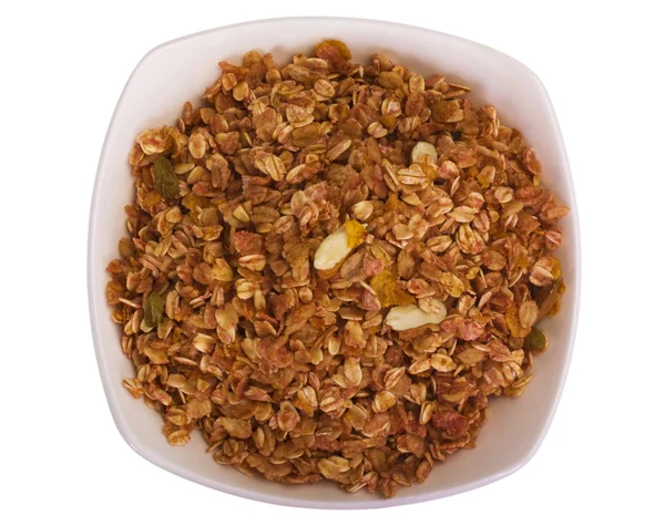 Close-up of a bowl of mixed flakes — Stock Photo, Image