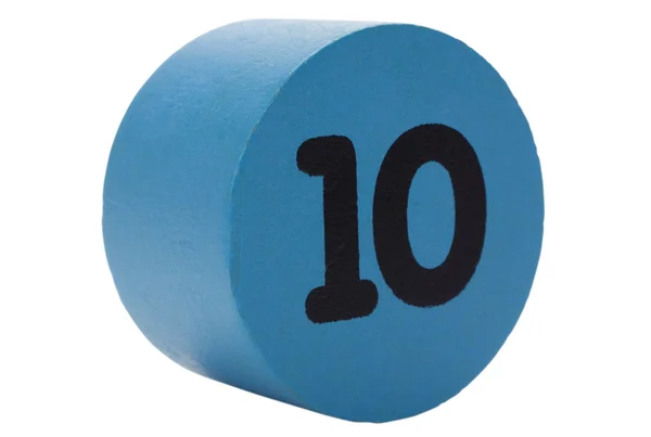 Número 10 num bloco de forma circular — Fotografia de Stock