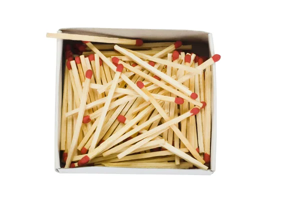 Close-up of an open matchbox with matchsticks — Stock Photo, Image