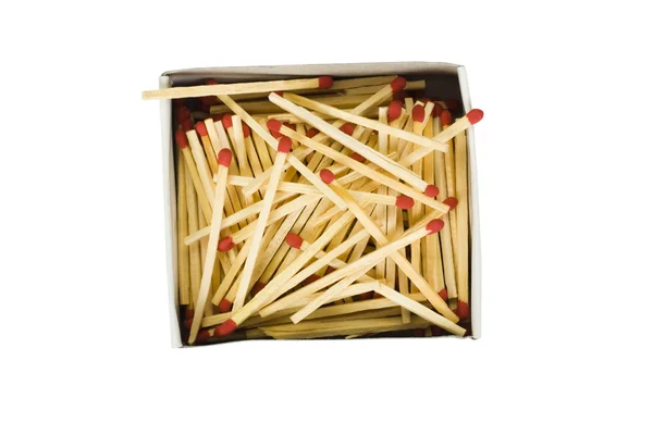 Close-up of an open matchbox with matchsticks — Stock Photo, Image