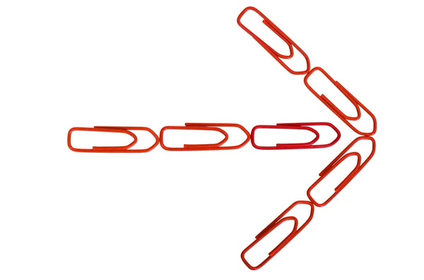 Primo piano di graffette disposte a forma di freccia — Foto Stock
