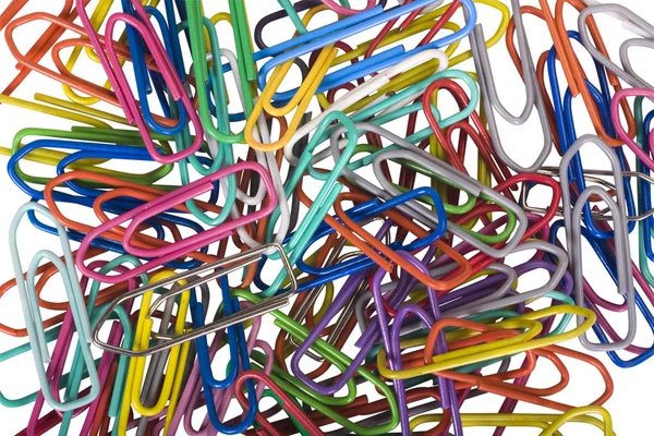 Close-up of assorted paper clips — Stock Photo, Image