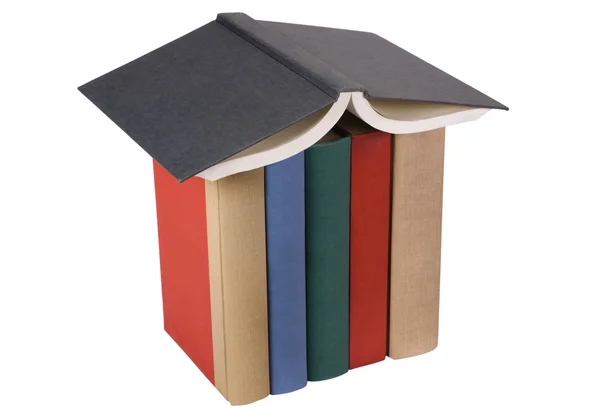 Model huis gemaakt van boeken — Stockfoto