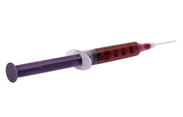 Próbki krwi w strzykawki — Zdjęcie stockowe