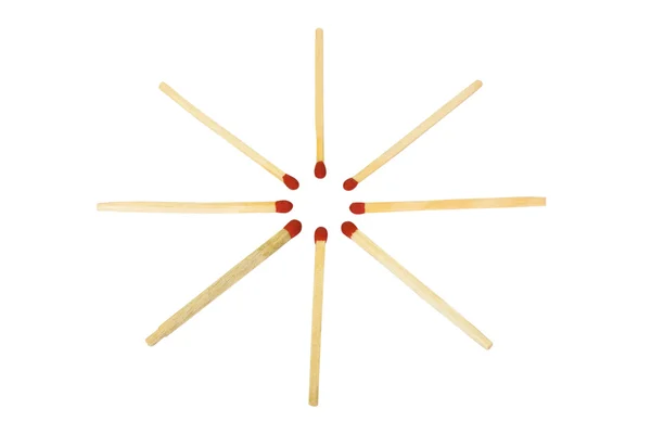 Close-up of matchsticks in a circle — Stock Photo, Image