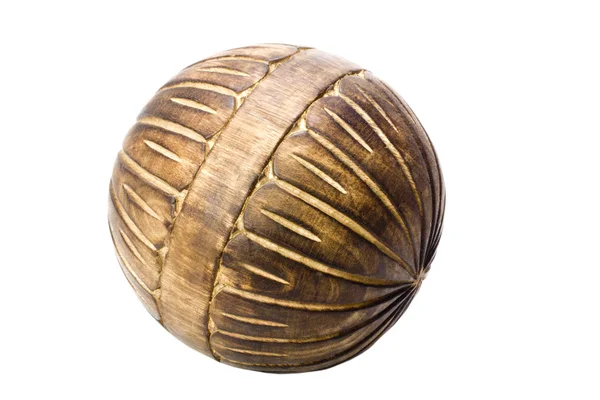 Gros plan d'une boule décorative en bois — Photo
