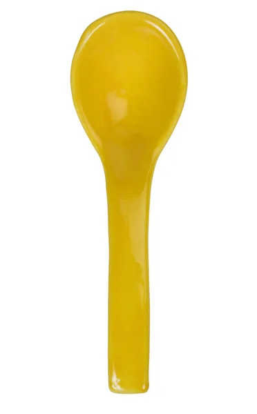 Close-up of a ceramic soup spoon — Stock Photo, Image