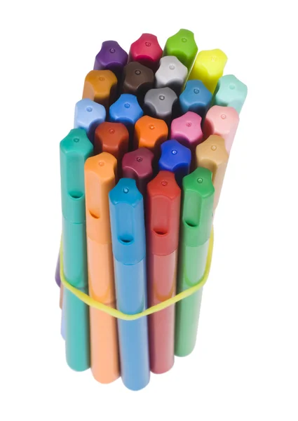 Close-up van een bundel van vilt tip pennen — Stockfoto