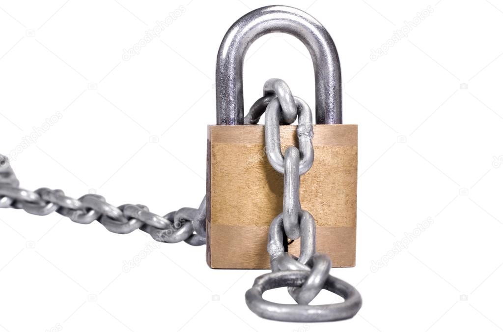 Padlock with a chain