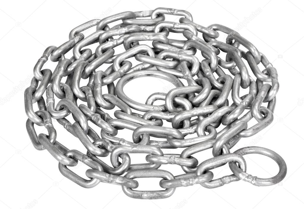 Curled up metal chain