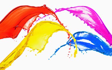 Splash farklı renkteki boyalar