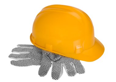 koruyucu eldiven ve kask bir close-up