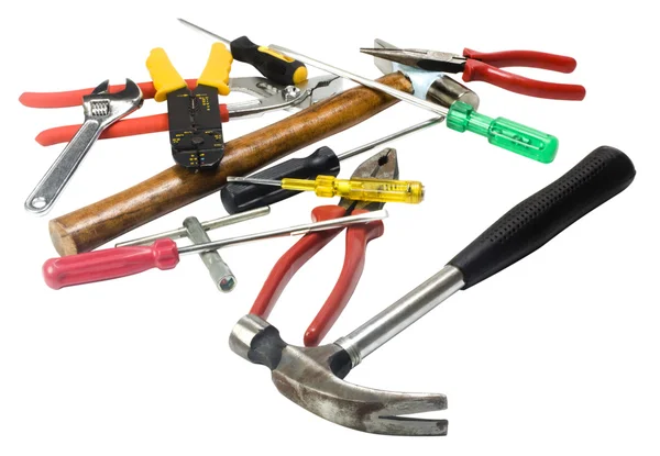Primer plano de una variedad de herramientas de mano —  Fotos de Stock