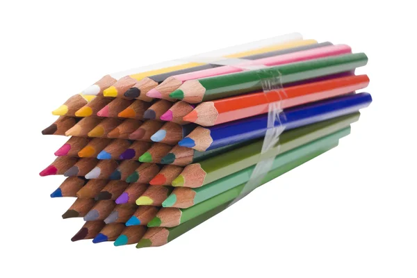 Close-up of a bundle of colored pencils — Stock Photo, Image