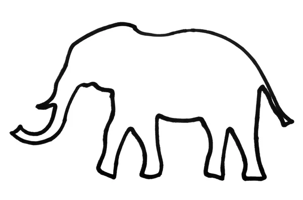 Outline of an elephant — Stock Photo, Image