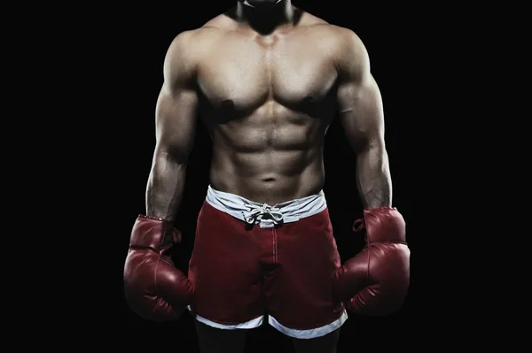 Boxer wearing a glove — Stock Photo, Image