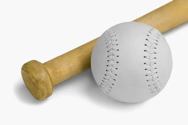 Basebollträ med en baseball — Stockfoto