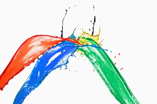 Splash of different color paints — Stock Photo, Image