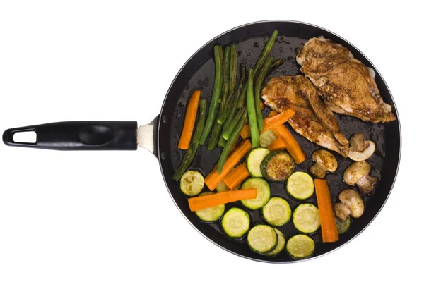 Hühnerbrüste mit Gemüse auf einem Grill — Stockfoto