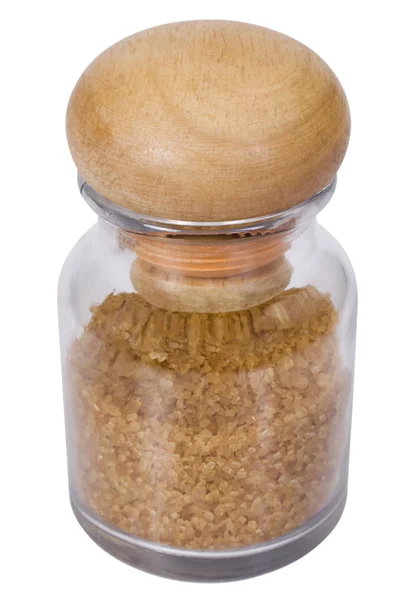 Açúcar mascavo em um jarro — Fotografia de Stock