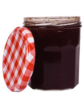 Close-Up bir kavanoz çilek reçeli