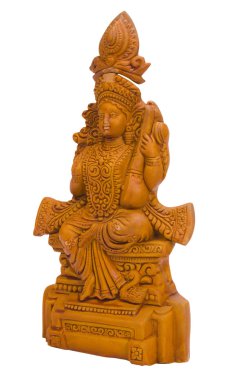 Tanrıça saraswati bir heykelcik Close-Up
