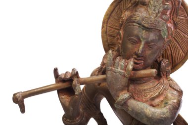 lord Krishna'nın bir heykelcik Close-Up