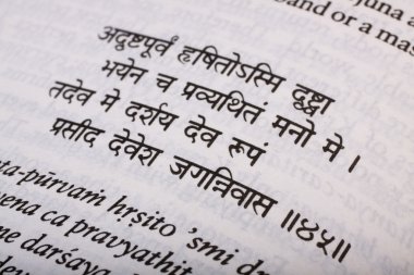 bhagavad gita metinden Close-Up
