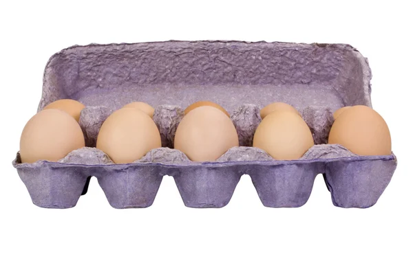 Close-up of a carton of eggs — Stock Photo, Image