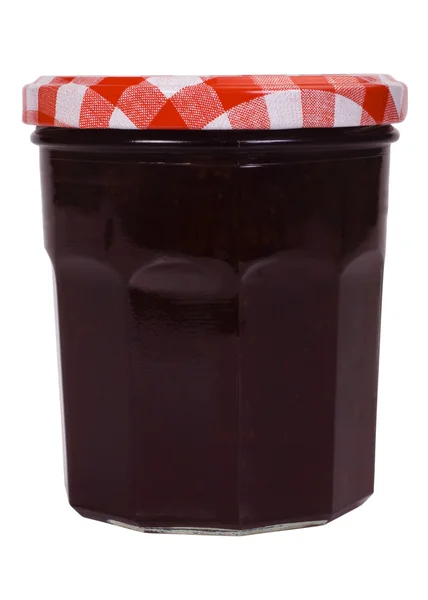 Close-up of a jar of strawberry jam — Stock Photo, Image