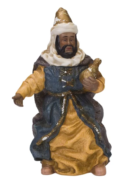 Närbild av en statyett av en kung — Stockfoto