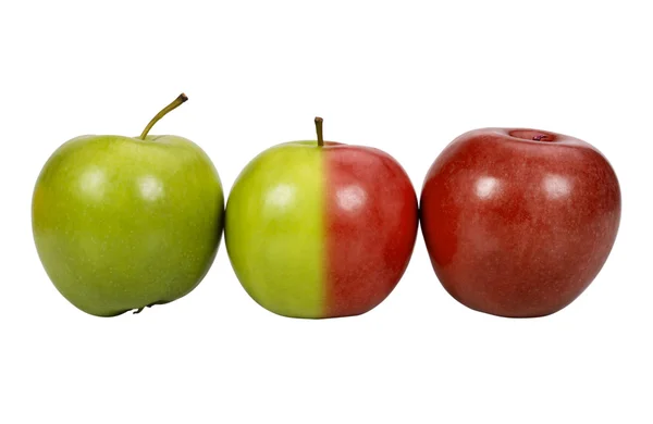 Close-up of apples in a row — Stock Photo, Image