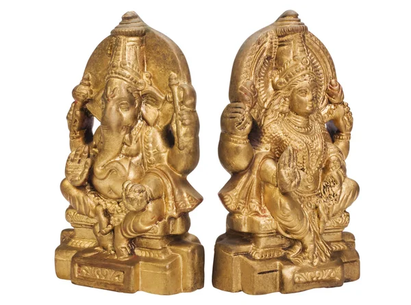 Figurki bogini Lakshmi i Pana Ganesha — Zdjęcie stockowe