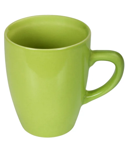 Närbild av en grön keramik cup — Stockfoto