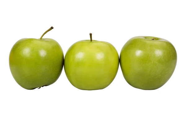 Close-up of apples in a row — Stock Photo, Image