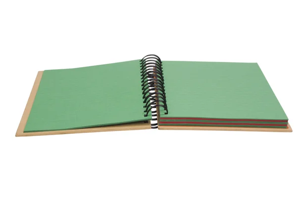 Närbild av en spiral notebook — Stockfoto
