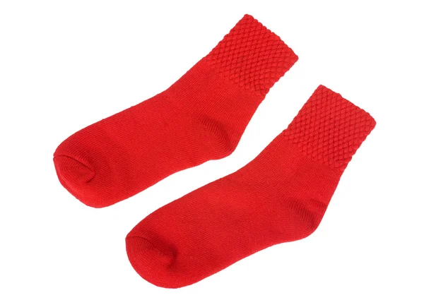 Close-up de um par de meias vermelhas — Fotografia de Stock