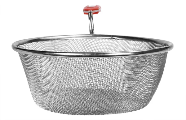 Close-up of a steel sieve — Stock Photo, Image