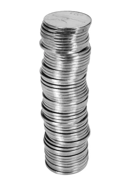 Närbild av en stack av mynt — Stockfoto