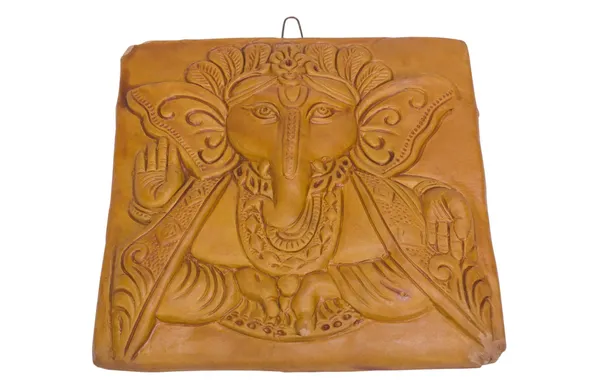 Lord Ganesha inciso su un blocco di legno — Foto Stock