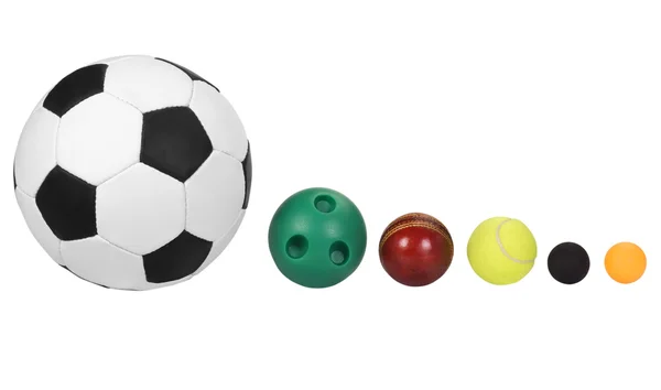 Мячи расположены в порядке убывания — стоковое фото